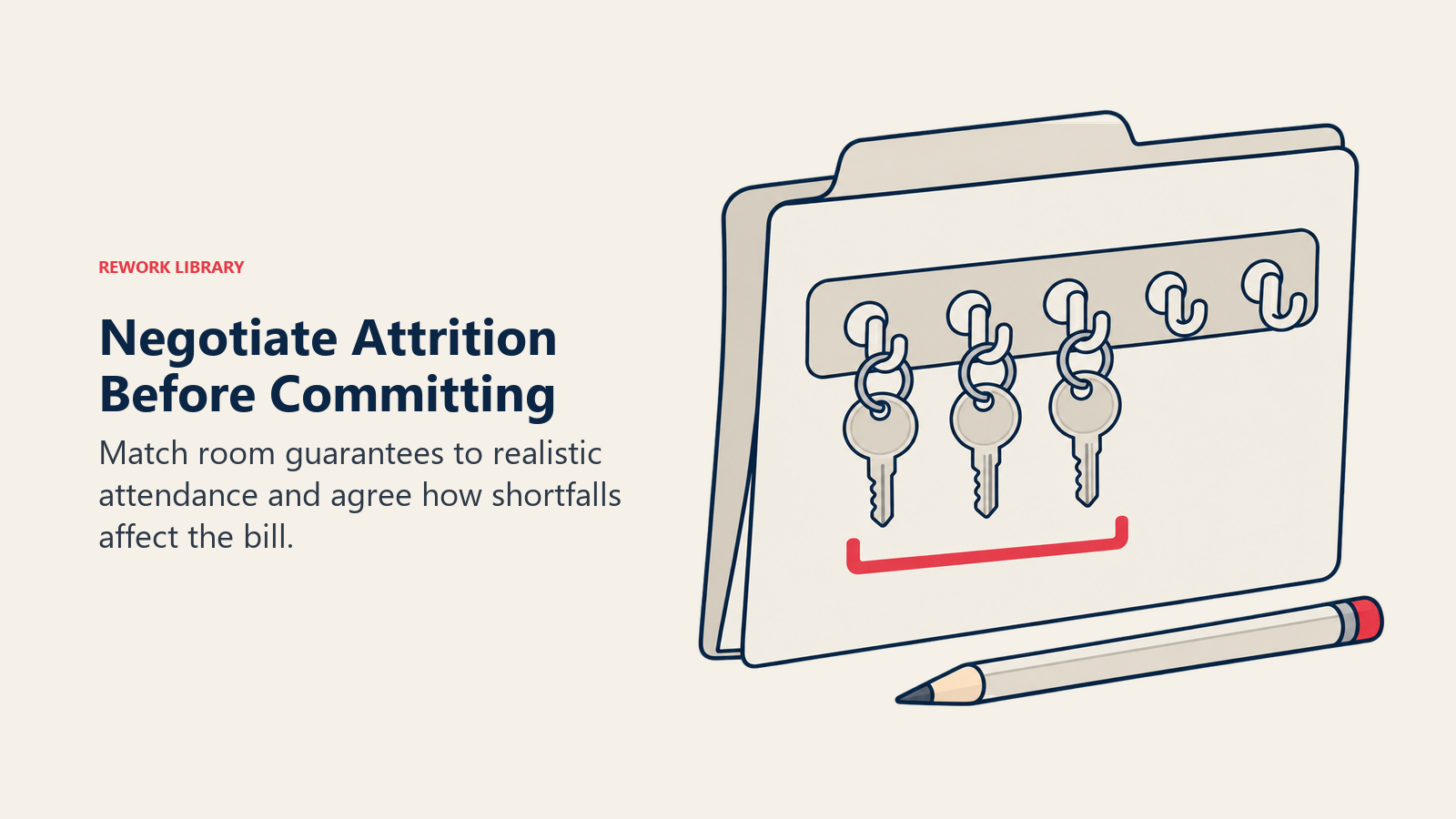 Negotiate Attrition Before Committing: Match room guarantees to realistic attendance and agree how shortfalls affect the bill.