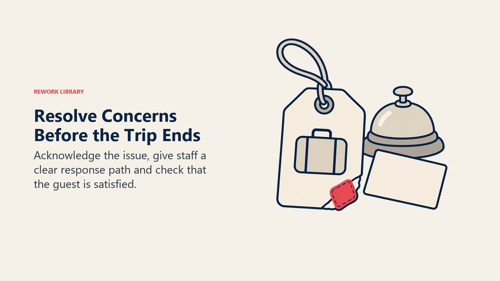 Resolve Concerns Before the Trip Ends: Recovery requires action and follow-up while the guest is still traveling.