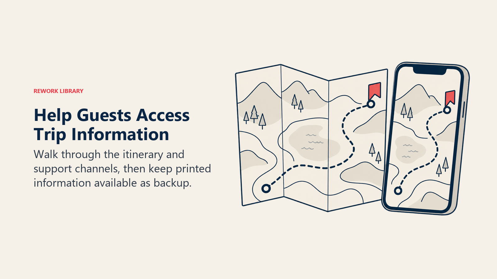 Help Guests Access Trip Information: A download link is insufficient; guests need usable access and an offline alternative.