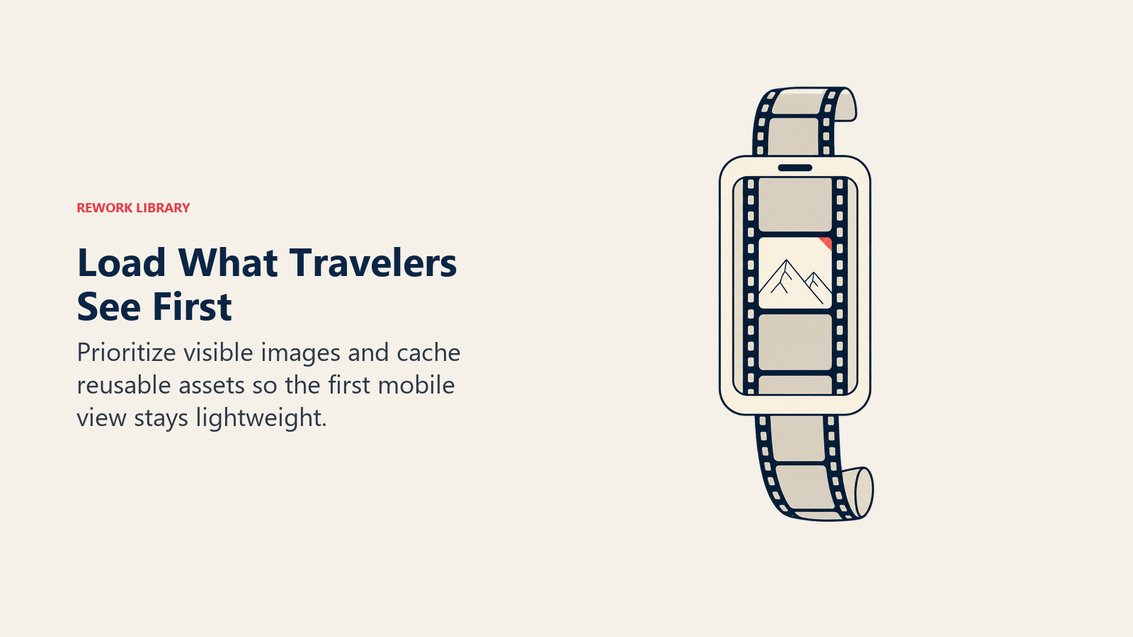 Load What Travelers See First: Lazy loading defers below-the-fold media without delaying the first useful screen.