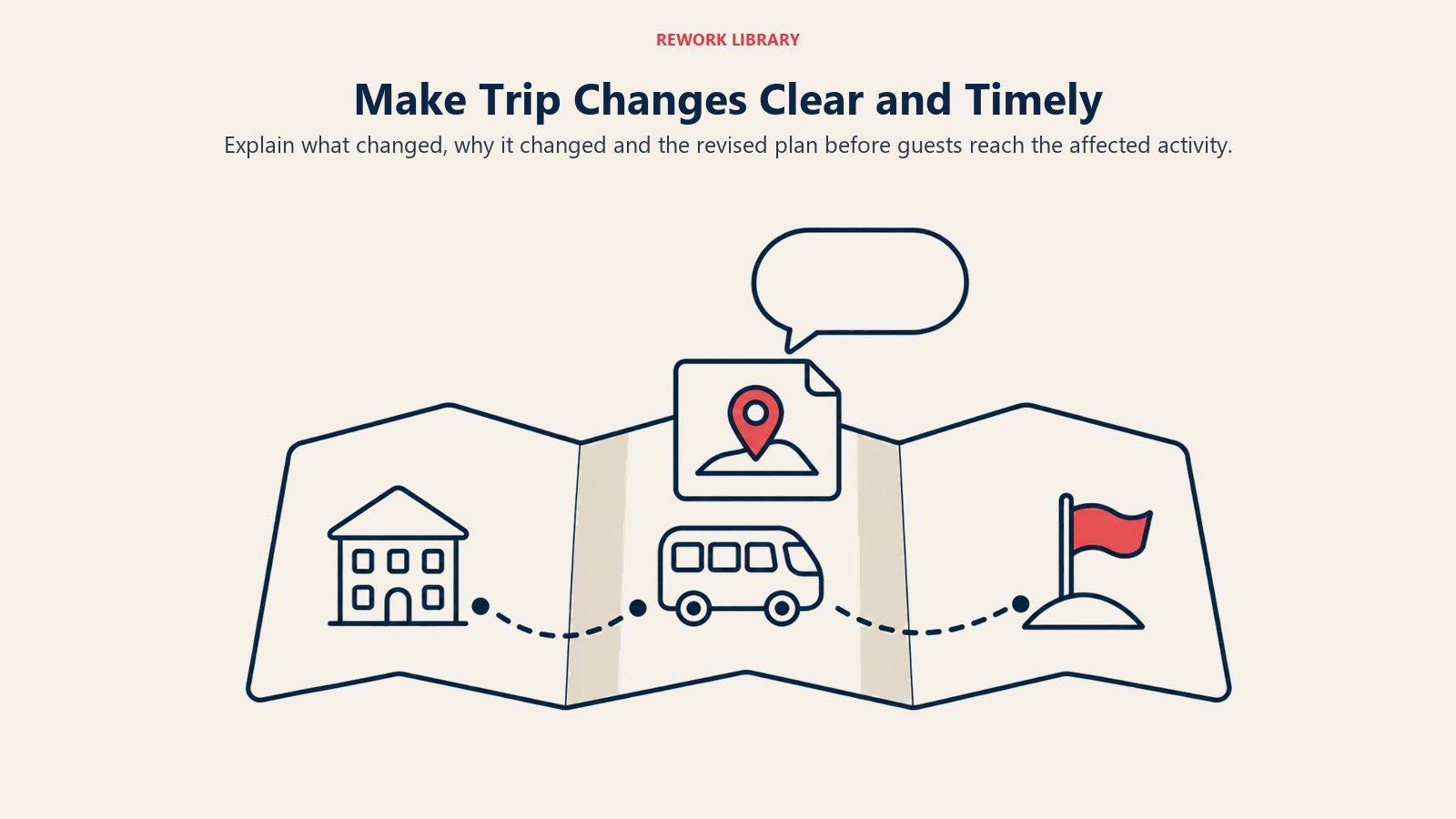 Make Trip Changes Clear and Timely: Advance updates and daily previews prevent confusion; messaging supplements personal communication.
