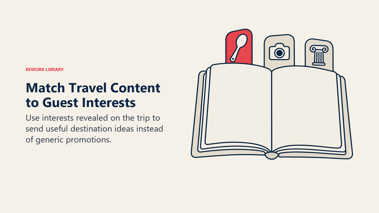 Match Travel Content to Guest Interests: Culinary, photography and history interests should guide relevant educational follow-up.