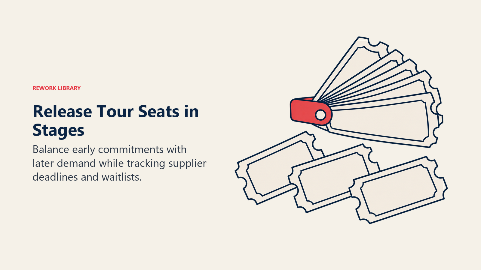 Release Tour Seats in Stages: Selling all capacity at the first discount removes later pricing flexibility.