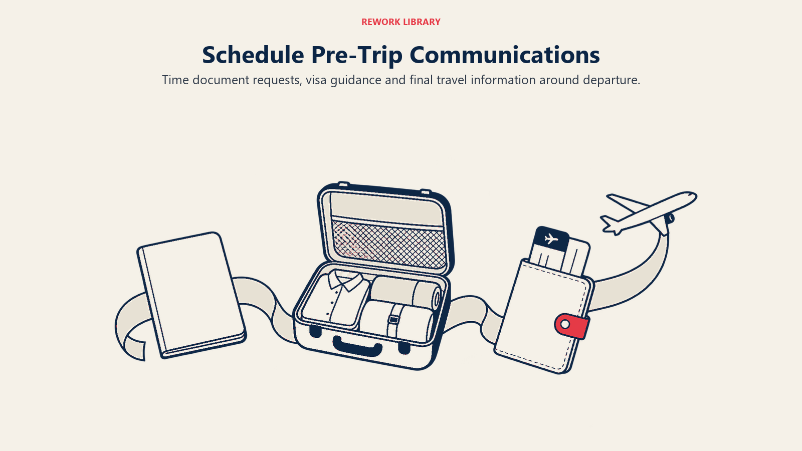 Schedule Pre-Trip Communications: Pre-trip automation delivers the right preparation material when travelers need it.