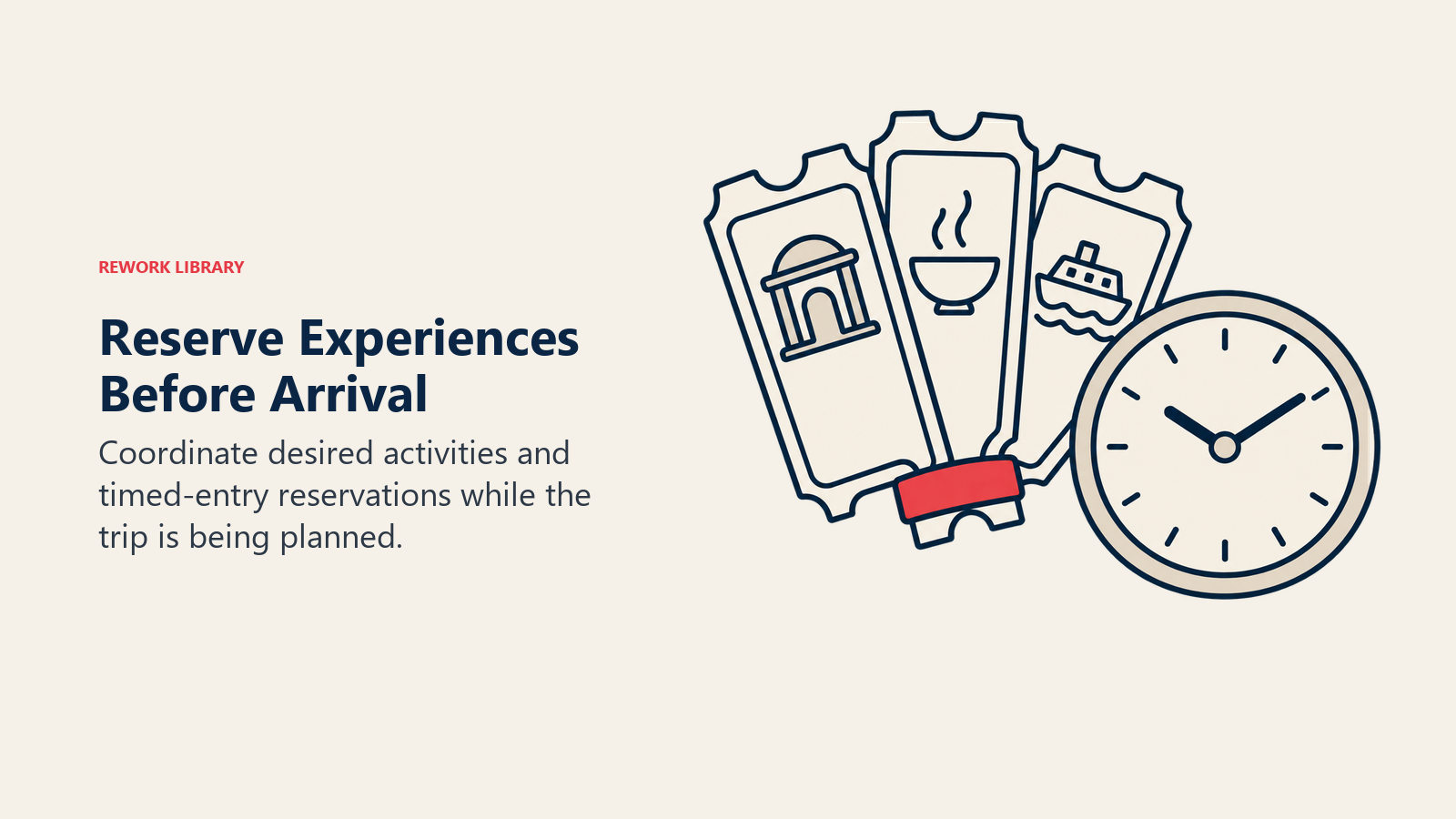 Reserve Experiences Before Arrival: Advance activity arrangements reduce the risk of missing limited-capacity experiences.