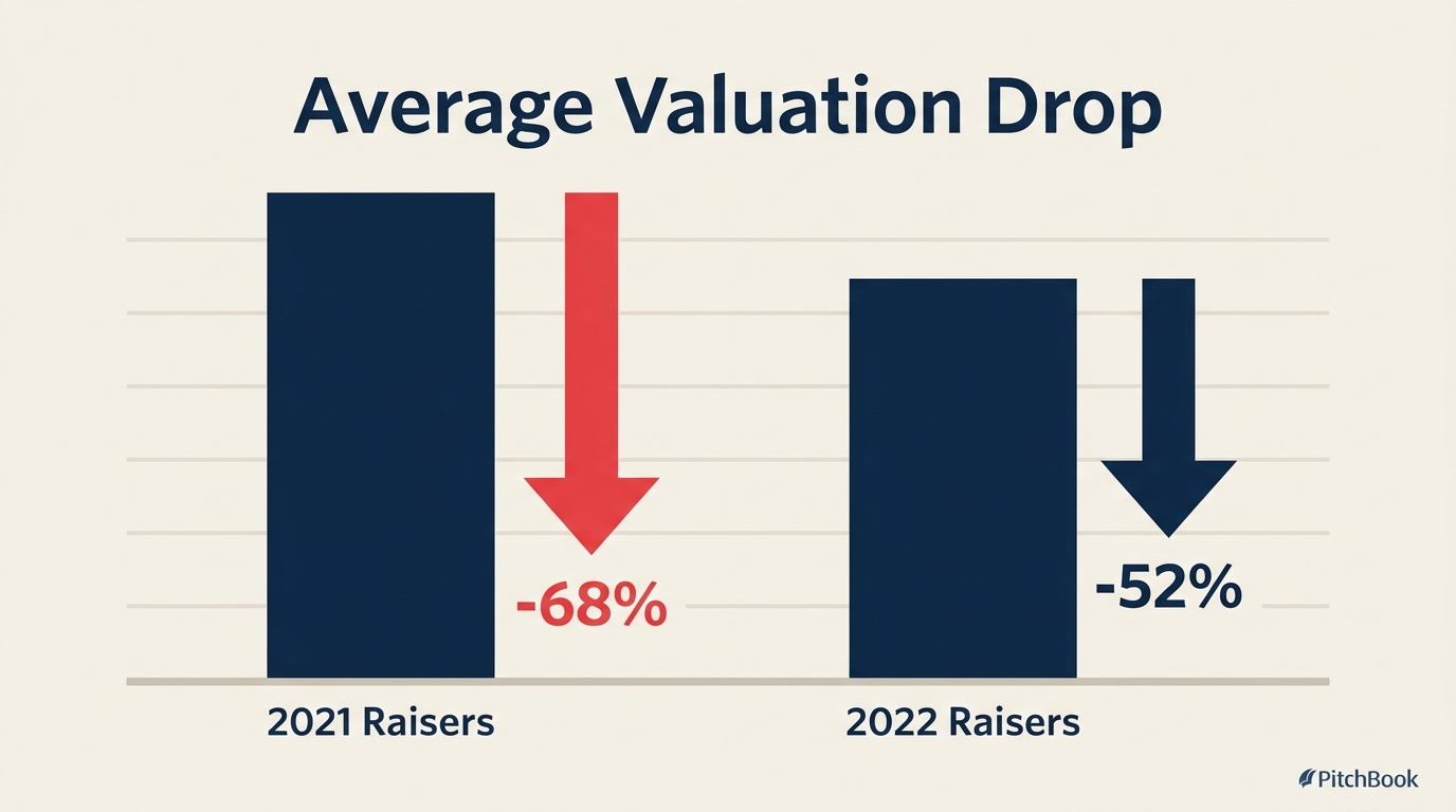 Pre-ChatGPT startup valuations fell as much as 68% while 220+ unicorns dropped below $1 billion, PitchBook data
