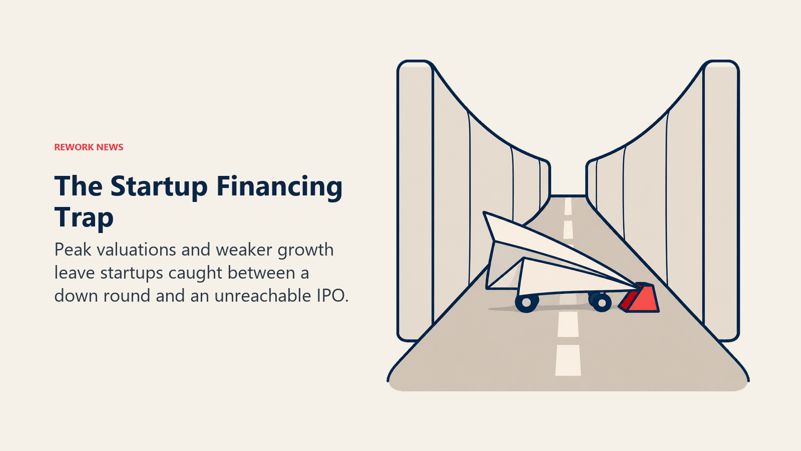 The Startup Financing Trap shown through pinched runway