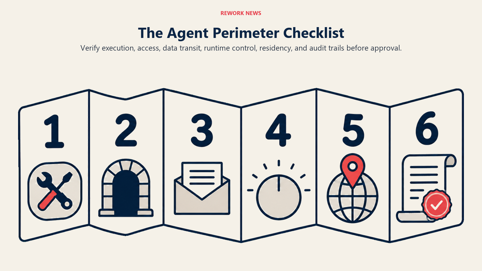The Agent Perimeter Checklist shown through six checkpoint ribbon