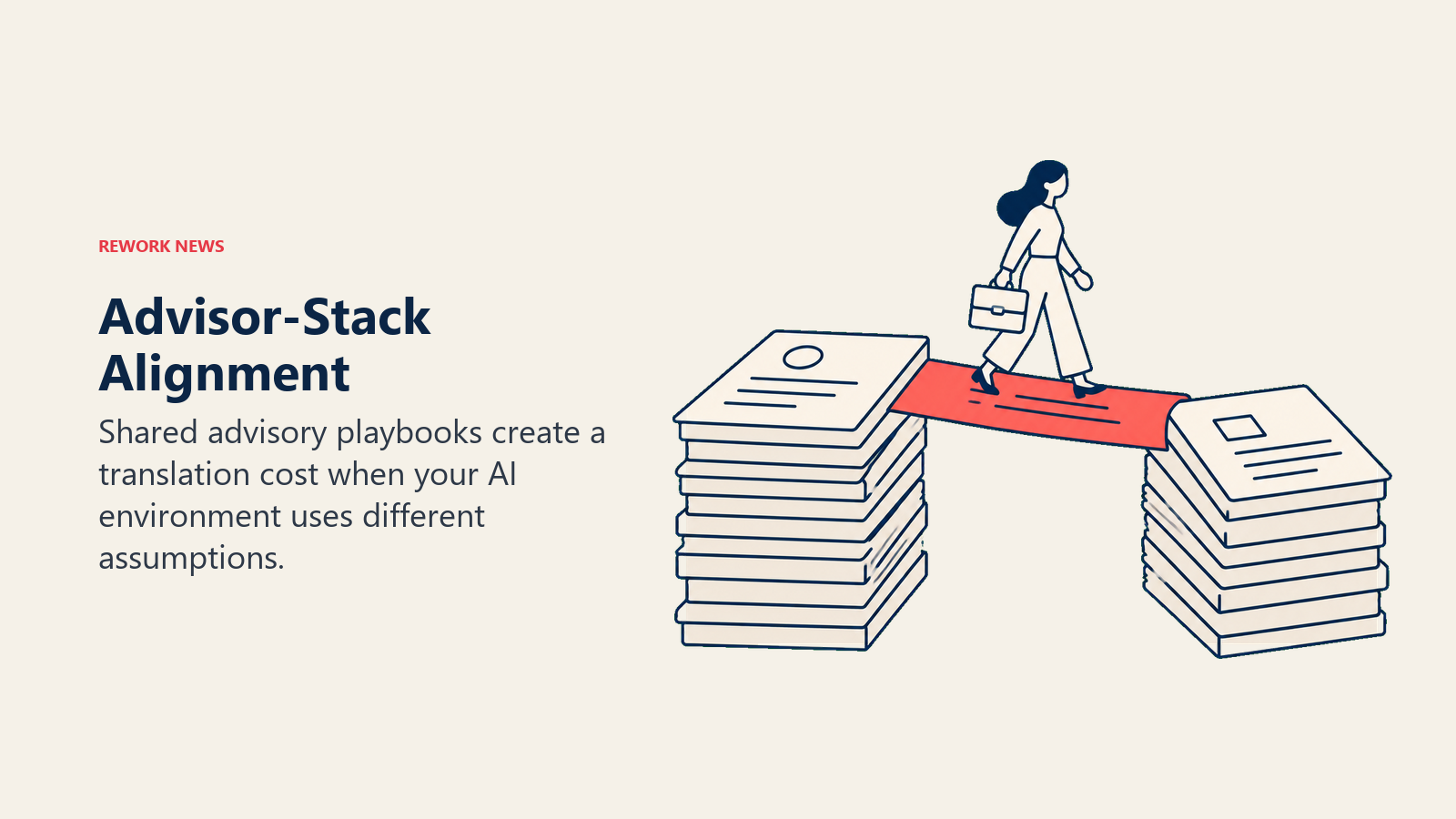 Advisor-stack alignment shown as a bridge joining two sets of governance documents