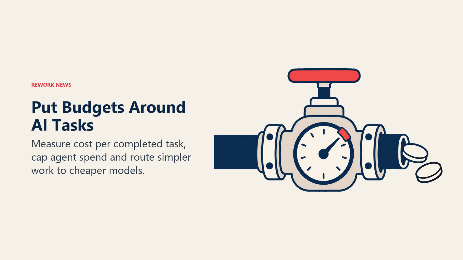 A budget-control valve limits token flow using a gauge and safety stop