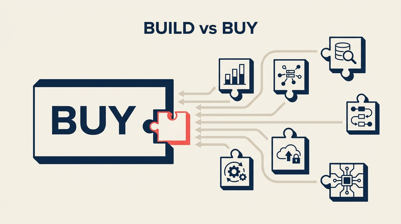 Enterprise software vendors acquiring AI data and workflow assets, build versus buy decision for founders