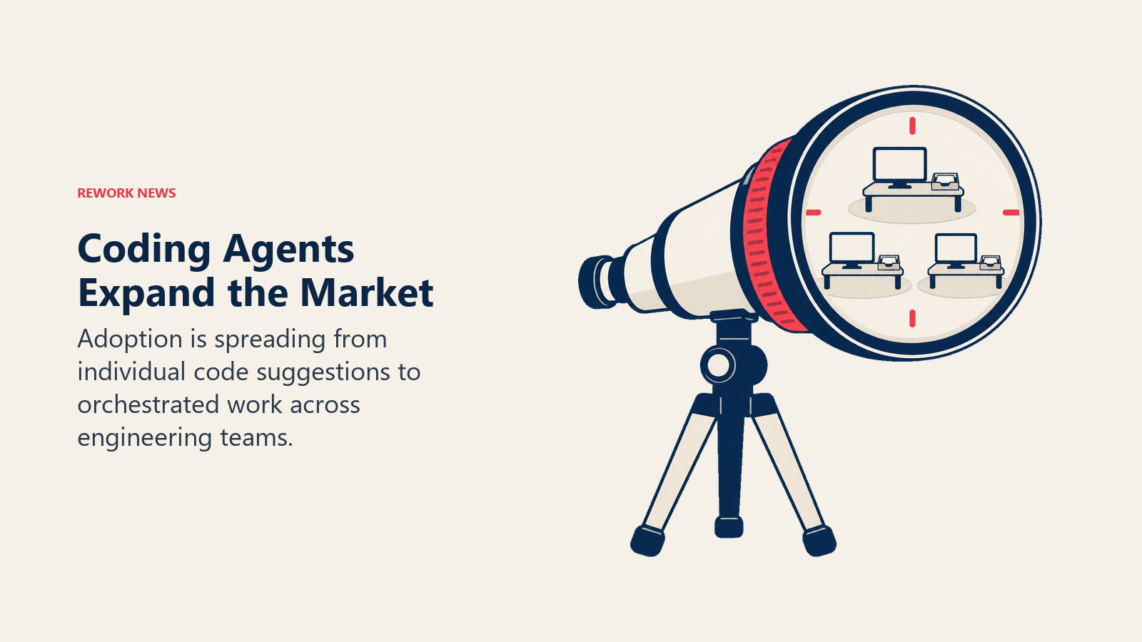 A telescope reveals multiple engineering workbenches as the coding-agent market expands