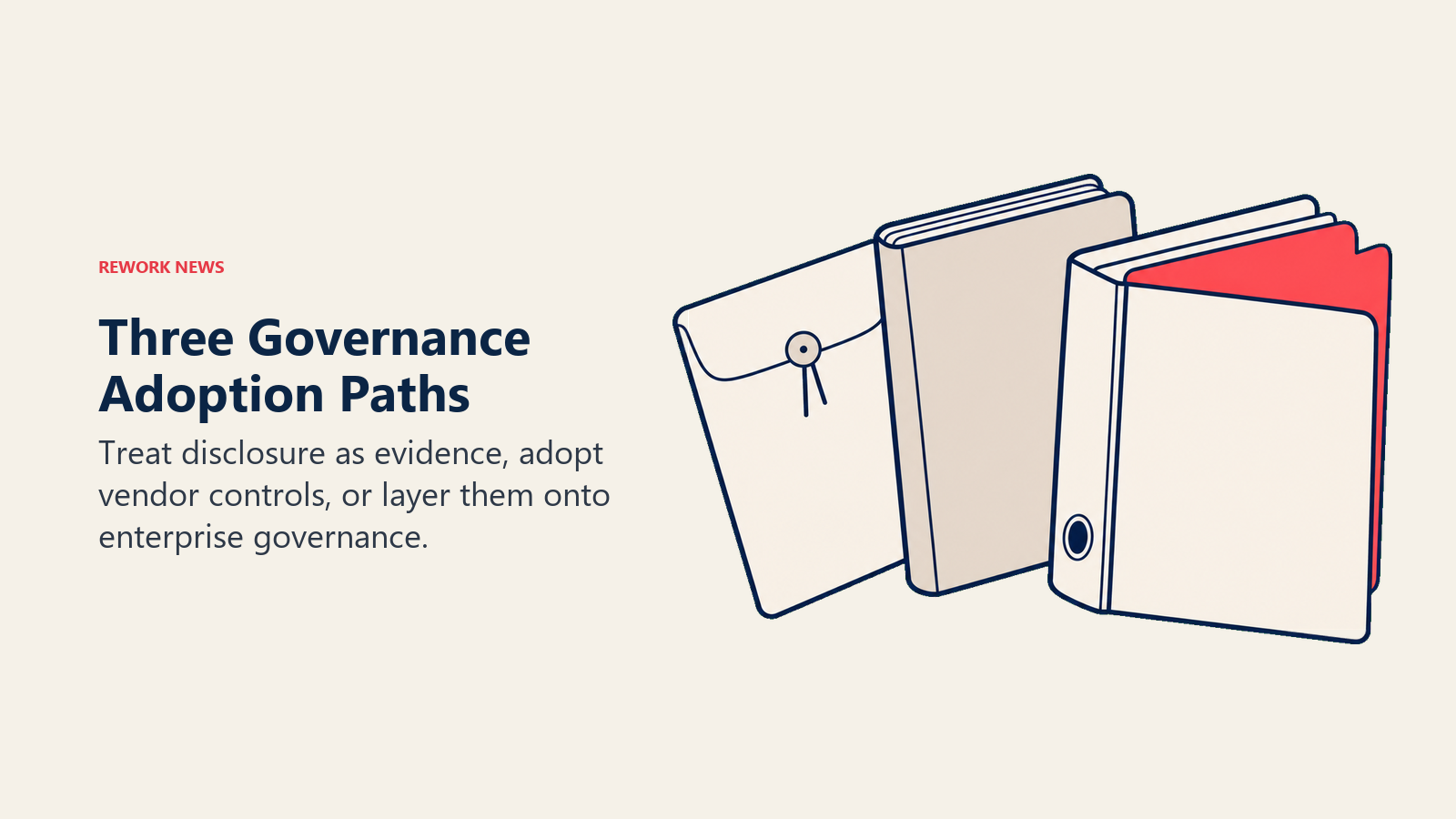 Three Governance Adoption Paths illustrated by three governance folders
