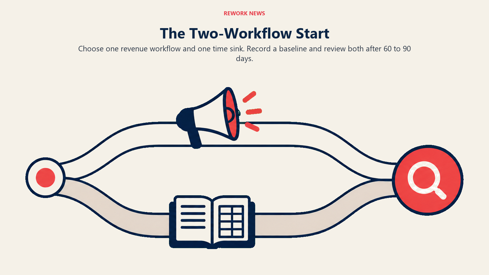Marketing and bookkeeping experiments run in parallel toward one review point