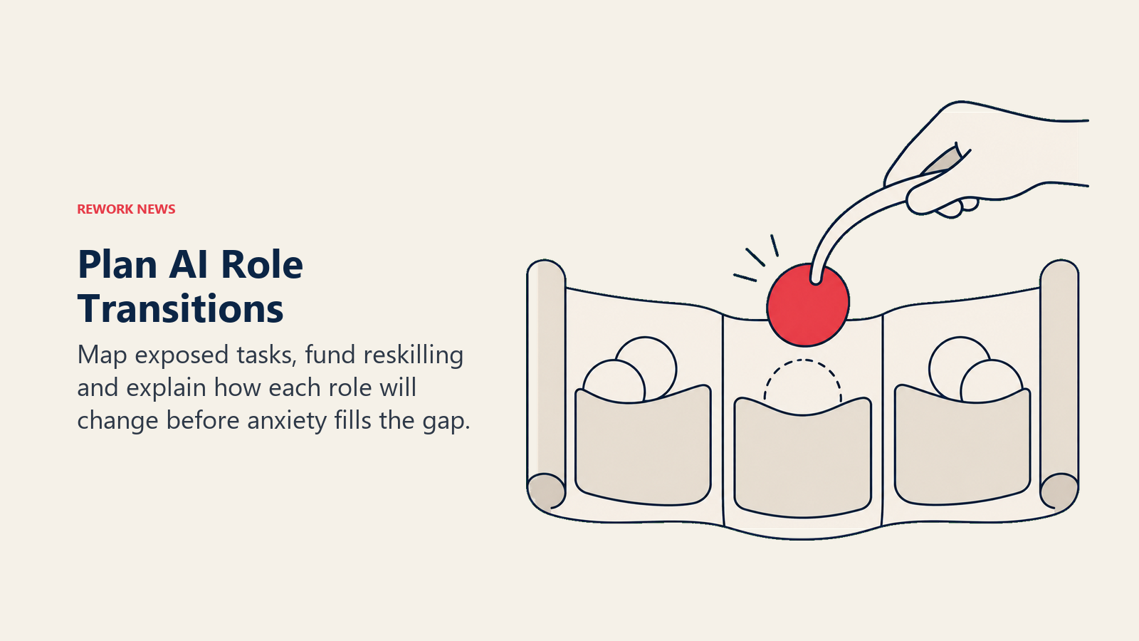 A task token is lifted from a role map to illustrate planning AI workforce transitions