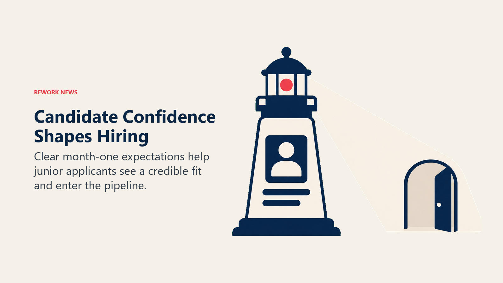 Candidate confidence shown as a beacon revealing a clear accessible job opportunity