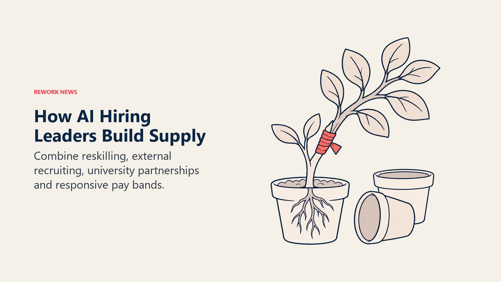 A grafted plant illustrates combining internal talent development with external expertise
