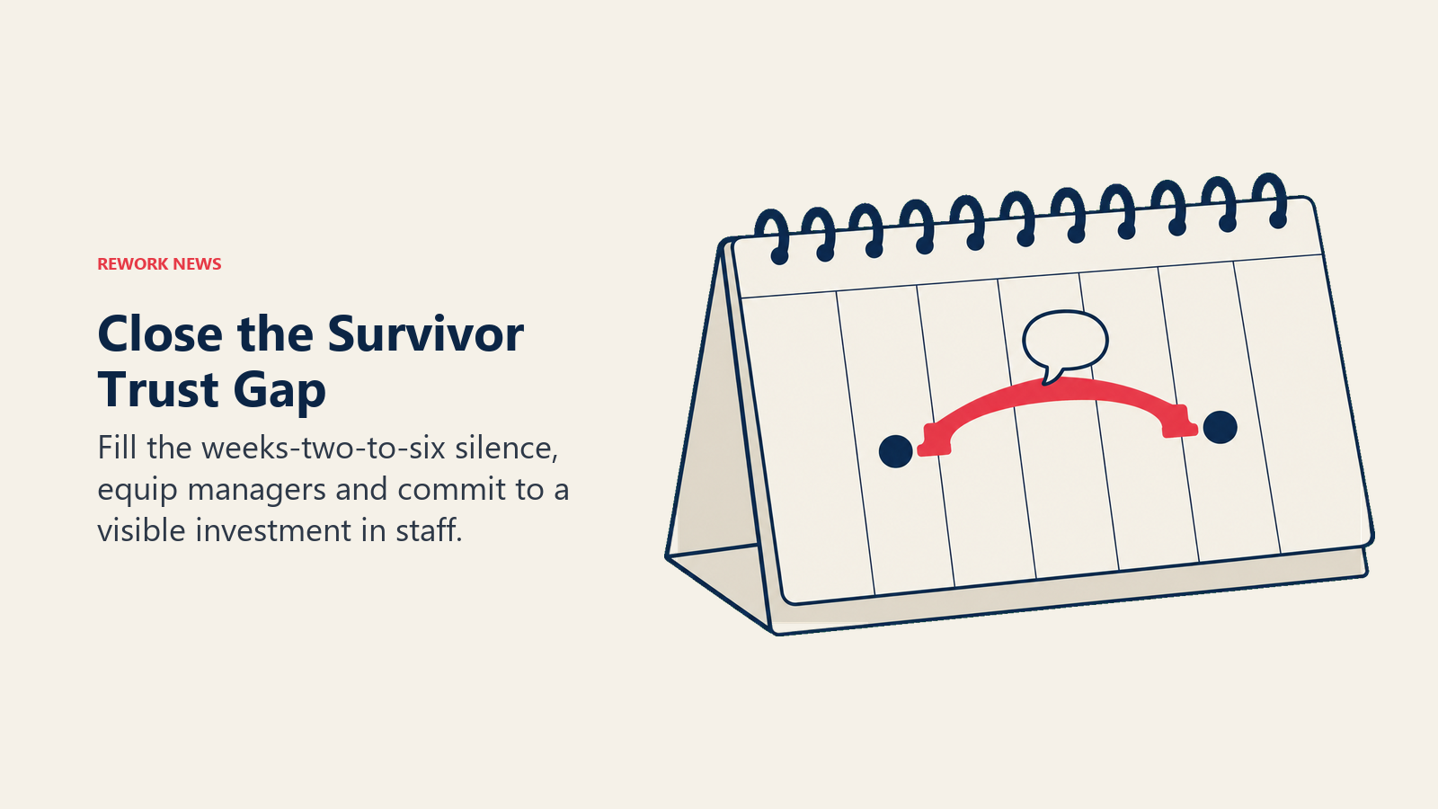 Calendar gap bridged by a communication marker during the survivor trust-risk window