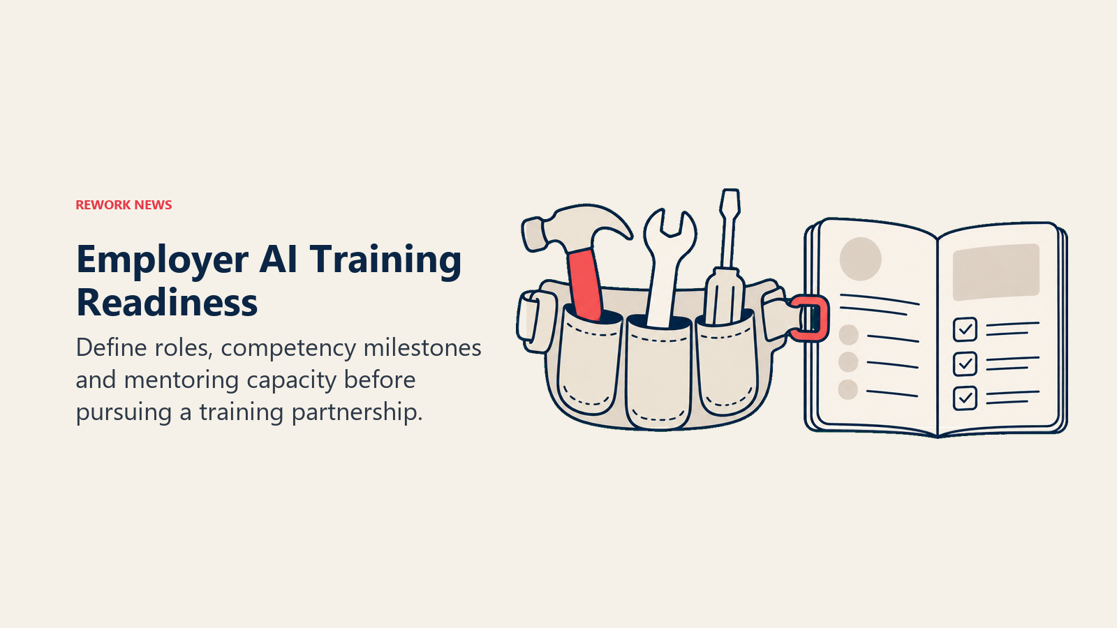 A mentor toolbelt connects to a competency workbook to show employer training readiness