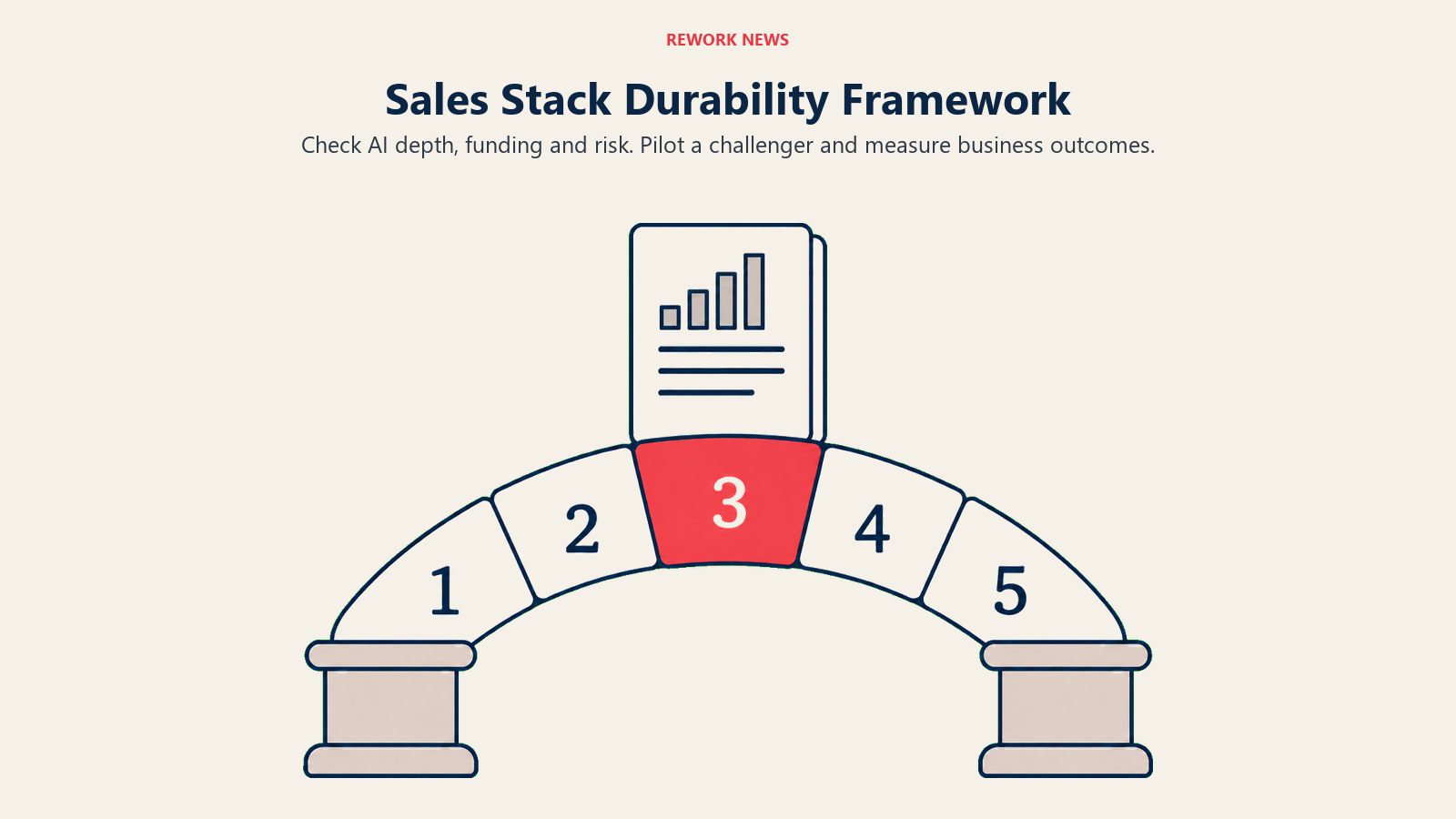 Sales Stack Durability Framework: five-part durability bridge