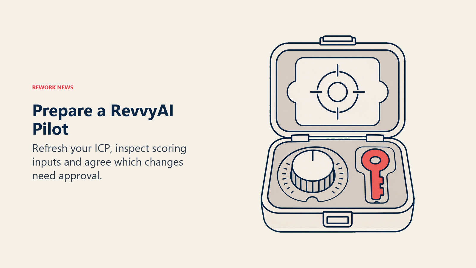 RevvyAI pilot kit with ICP target, scoring dial and configuration approval key