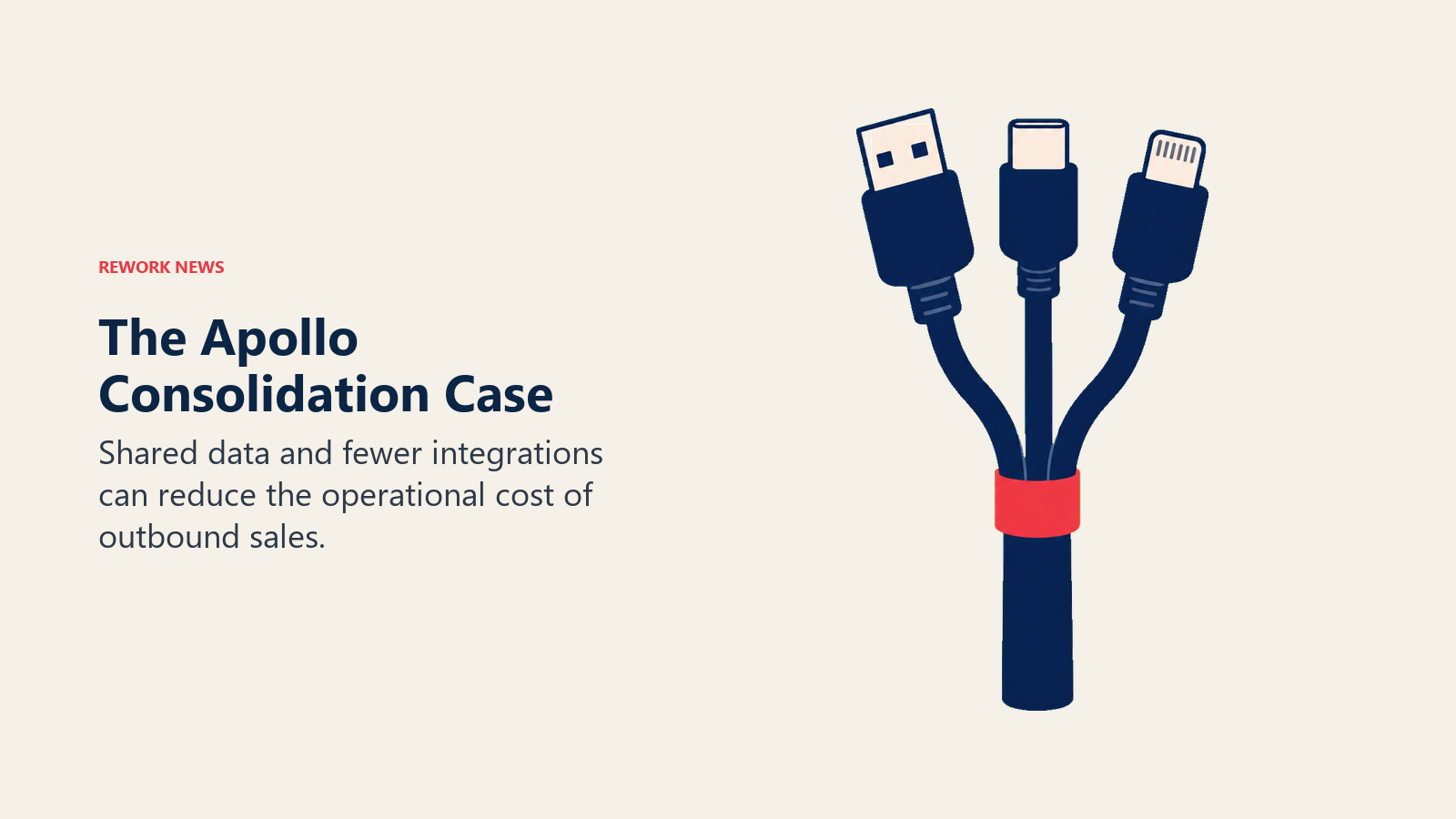 Apollo consolidation shown as three integration cables bound into one shared sleeve