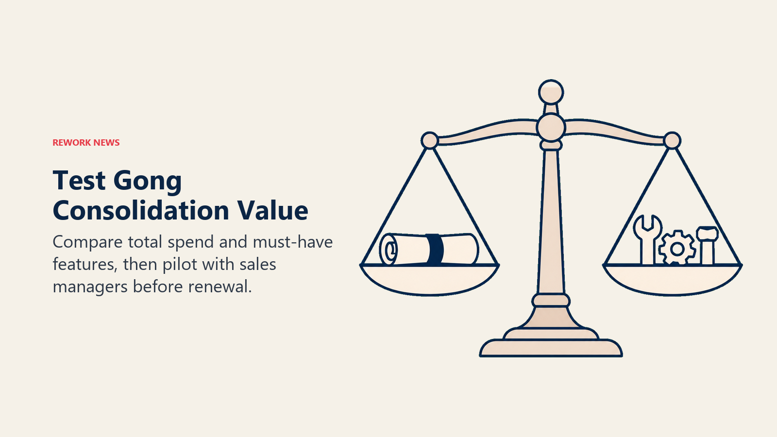 Test Gong Consolidation Value illustrated by a balance weighing contract cost and capabilities