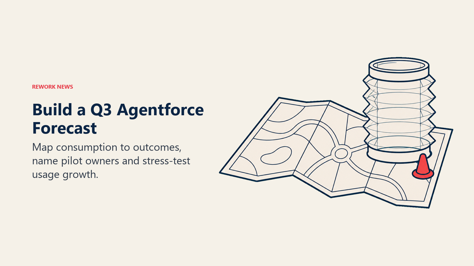 Build a Q3 Agentforce Forecast illustrated by an expandable bellows on a planning map