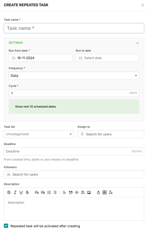 Rework repeated task