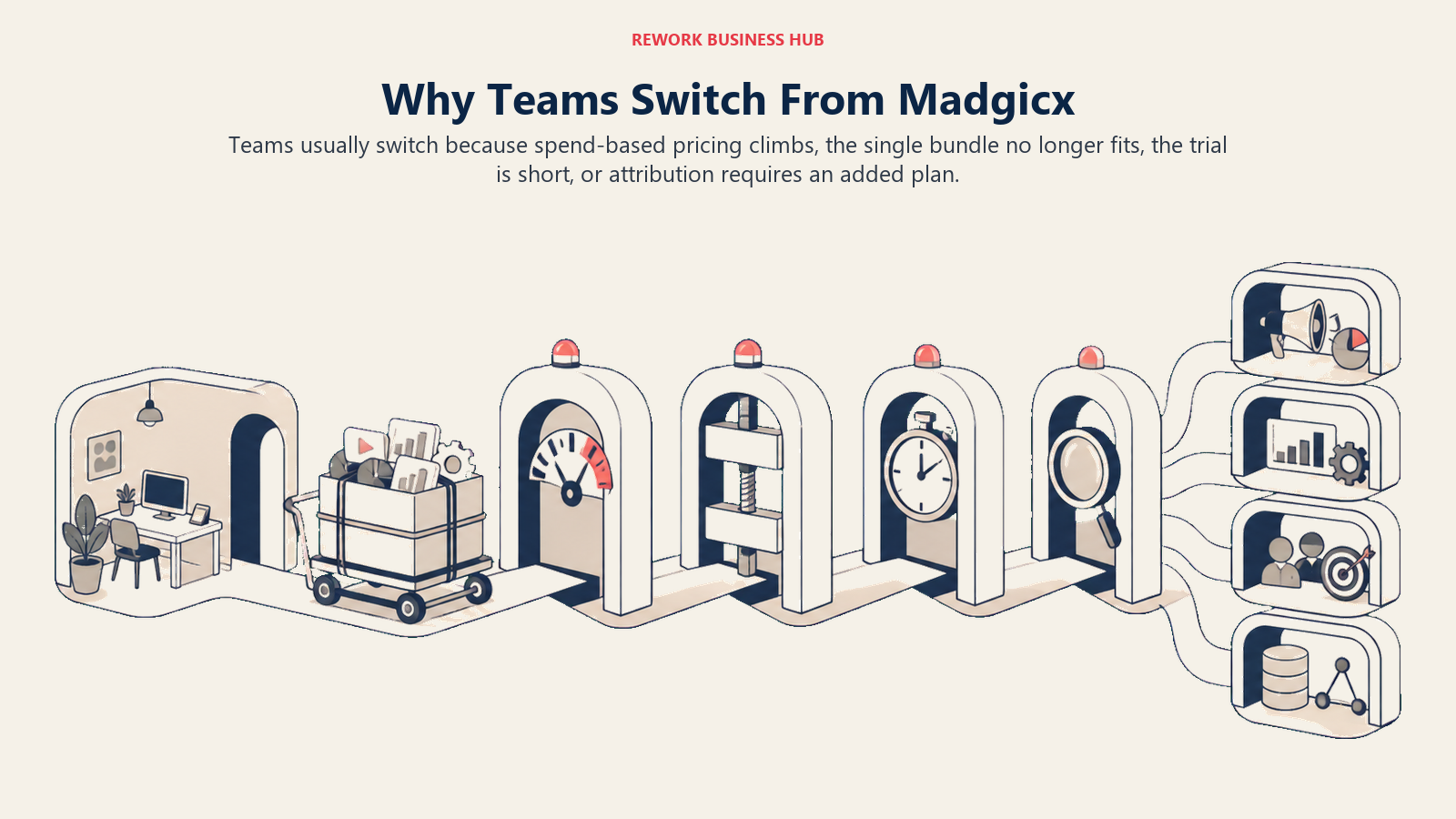 Reasons teams switch from Madgicx shown as pricing, bundle, trial, and attribution pressure gates