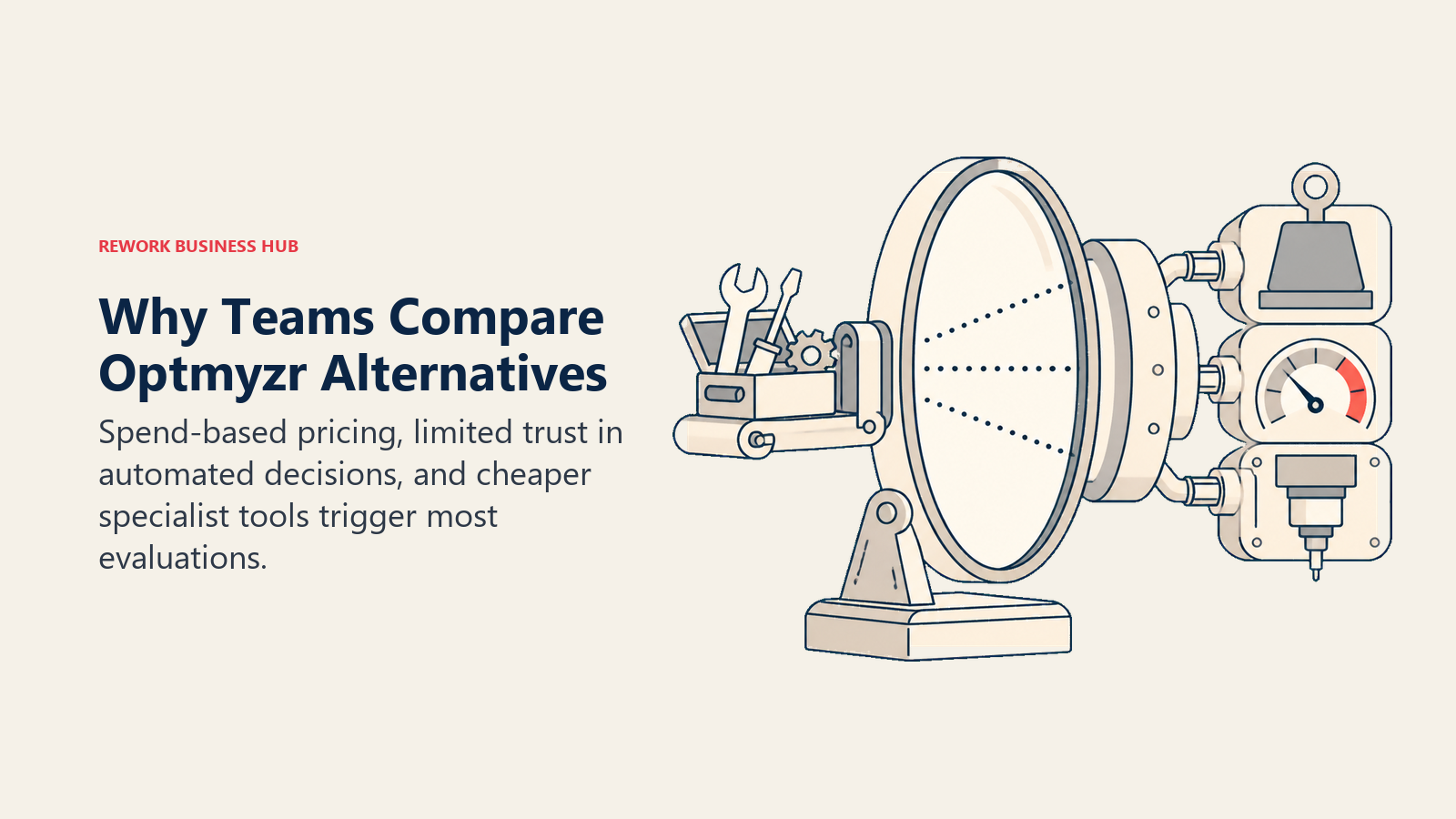Agency PPC toolkit passing through a fit lens that reveals lower-cost and specialist alternatives