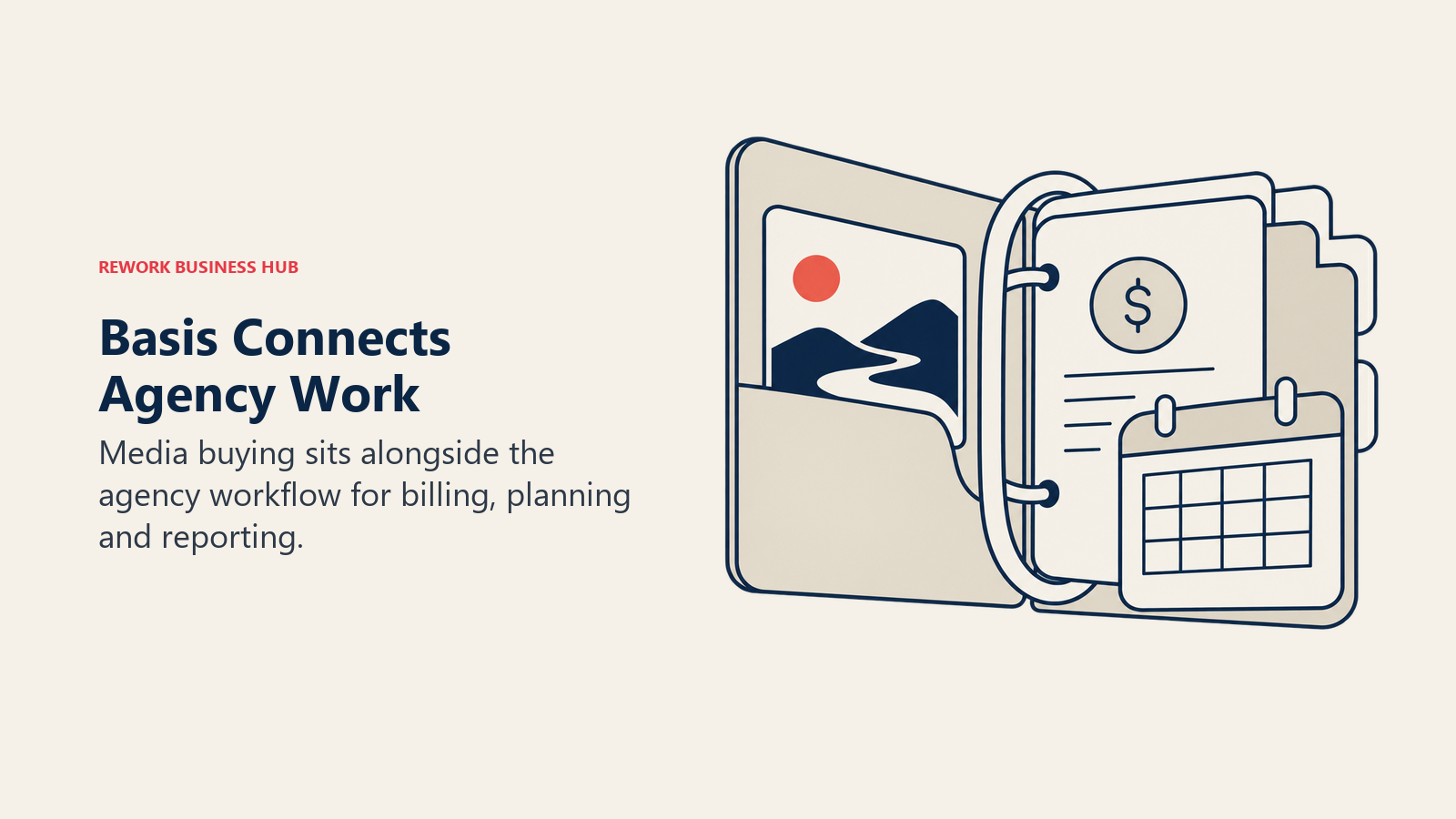 Basis Connects Agency Work: Media buying sits alongside the agency workflow for billing, planning and reporting.