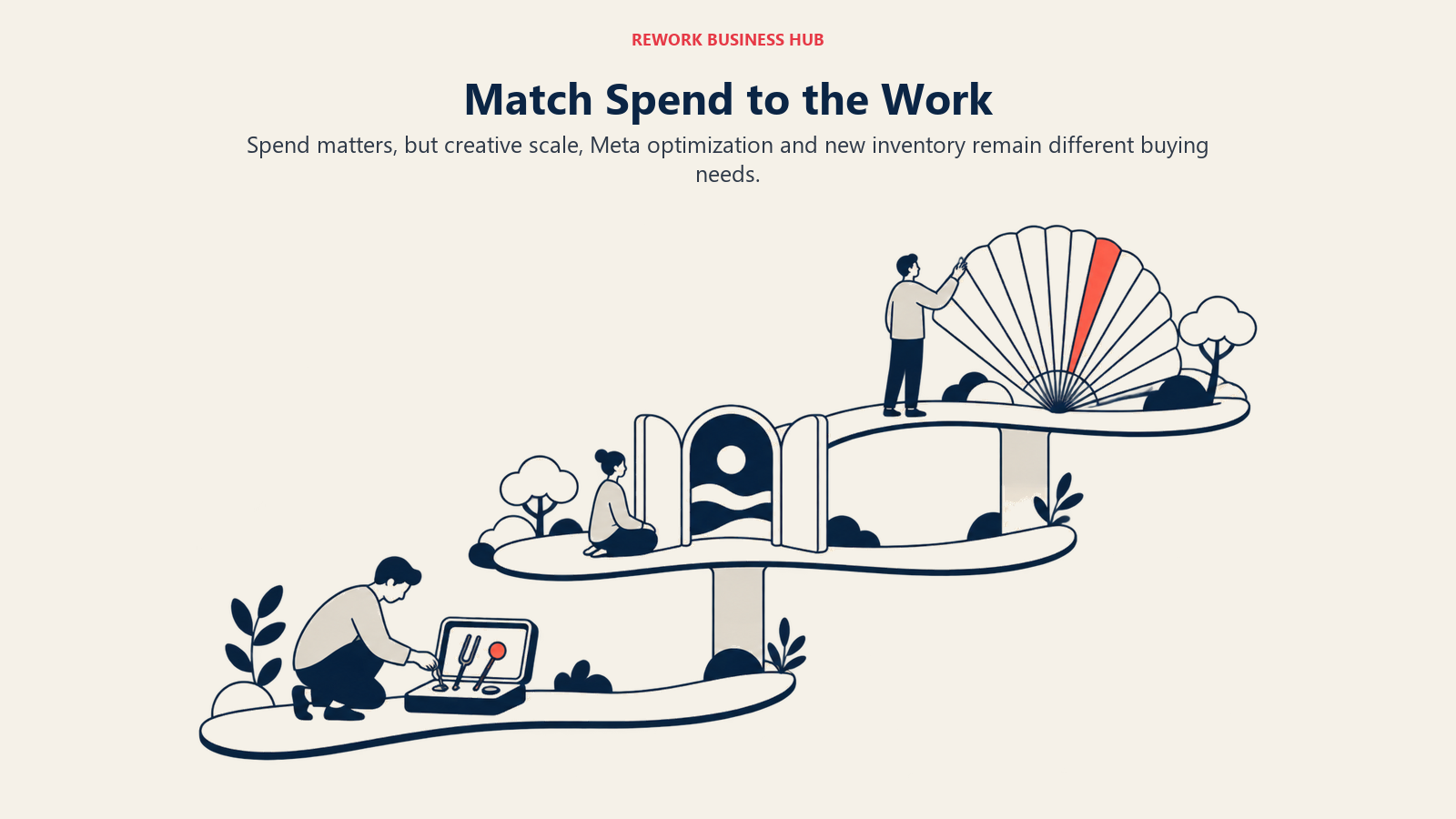 Match Spend to the Work: Spend matters, but creative scale, Meta optimization and new inventory remain different buying needs.