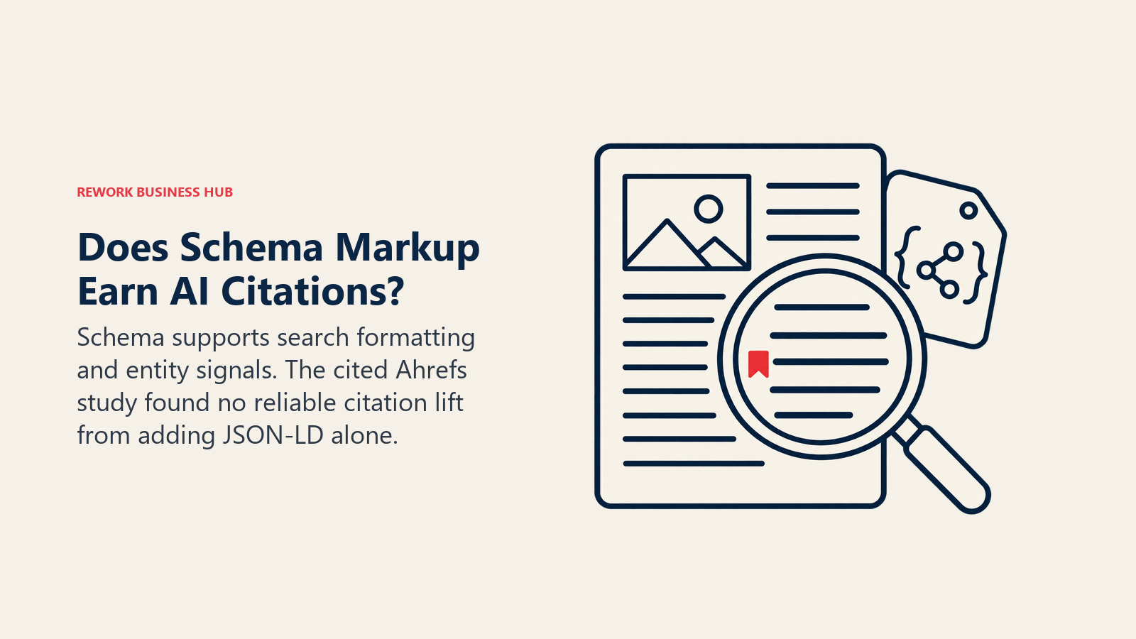 Does Schema Markup Earn AI Citations? illustrated by foreground page hidden tag.