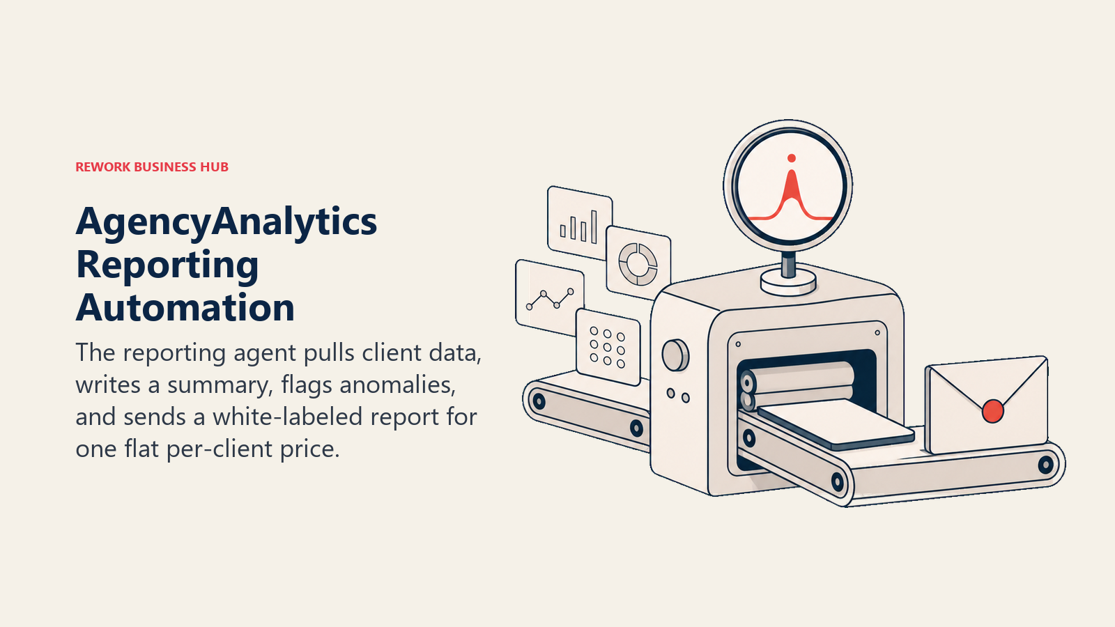 AgencyAnalytics reporting automation turning client data into a white-labeled report