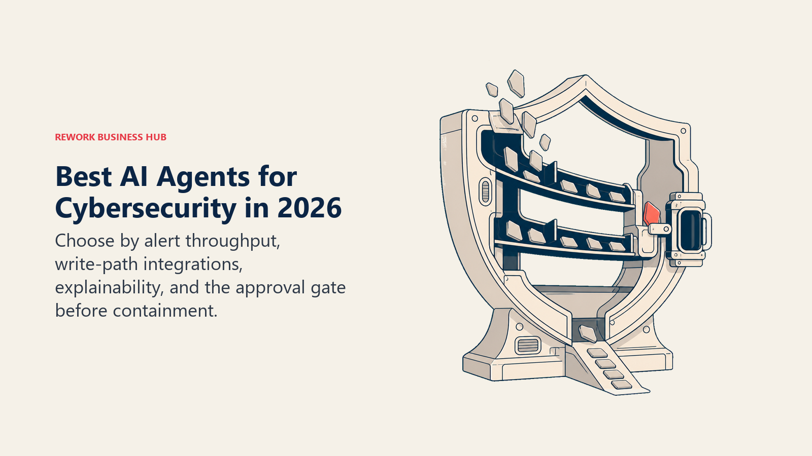 Best AI agents for cybersecurity shown as an evidence sorter that gates a hostile alert before containment