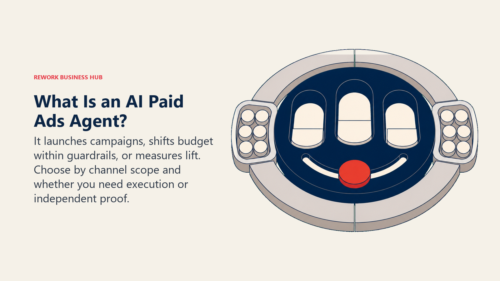 AI paid ads agent selector balancing channel execution, budget guardrails, and independent incrementality measurement