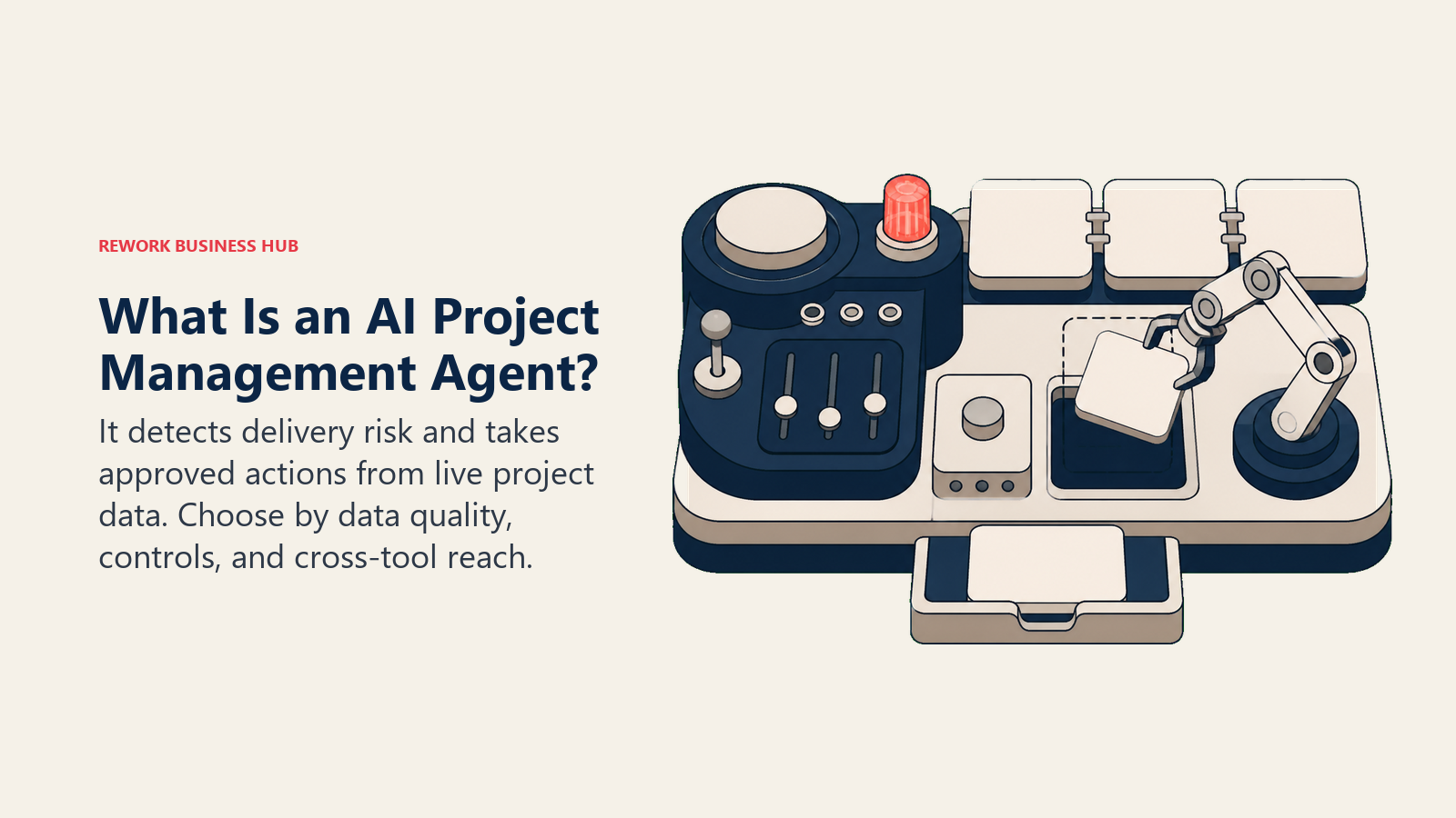 AI project management agent workbench detecting a blocked dependency and rescheduling a task within approval controls