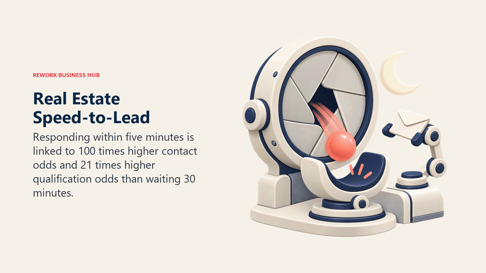 Real estate speed-to-lead mechanism catching an inbound signal inside five minutes for faster contact and qualification