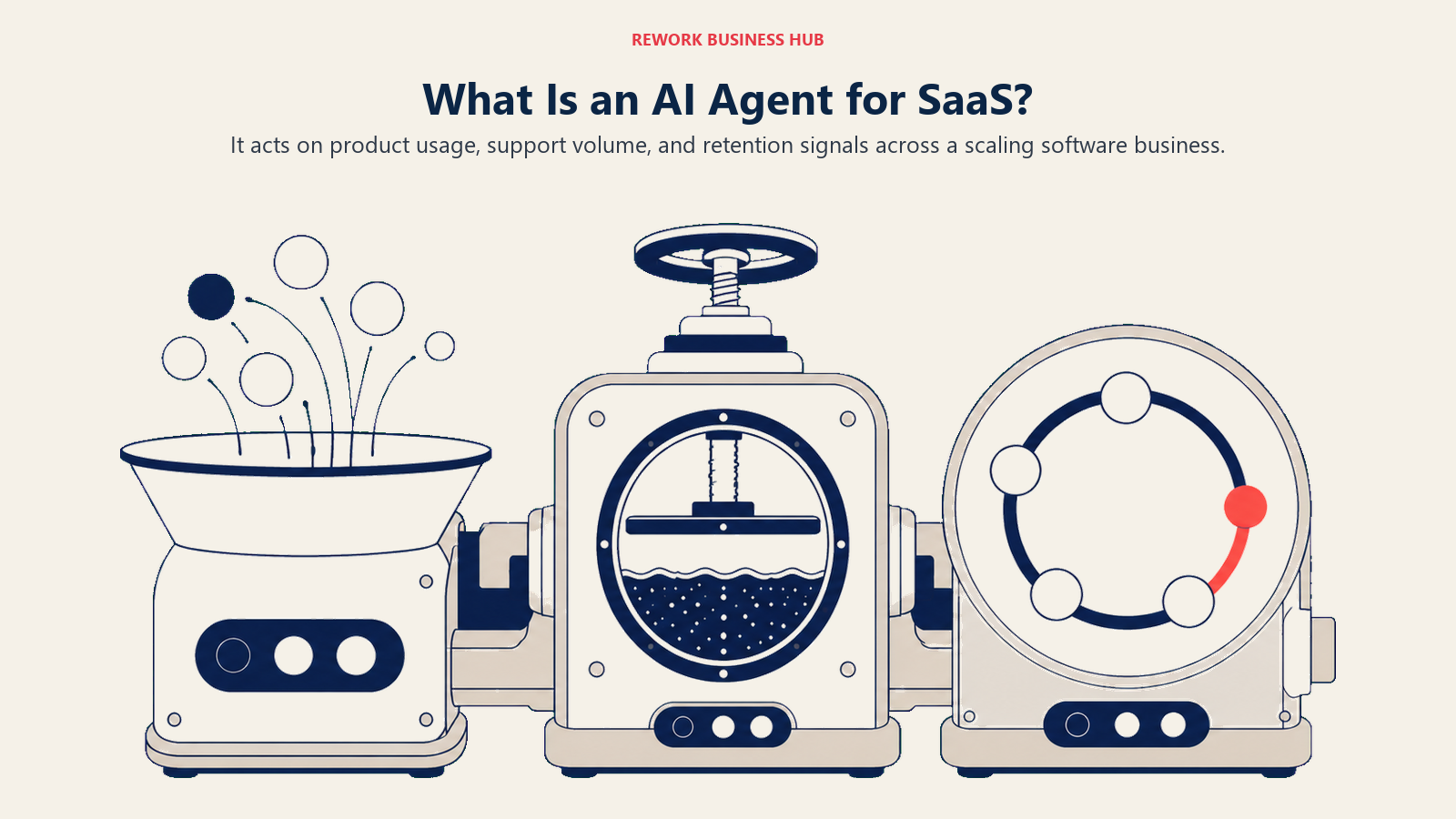 AI agent for SaaS operating loop connecting product signals, support economics, and retention