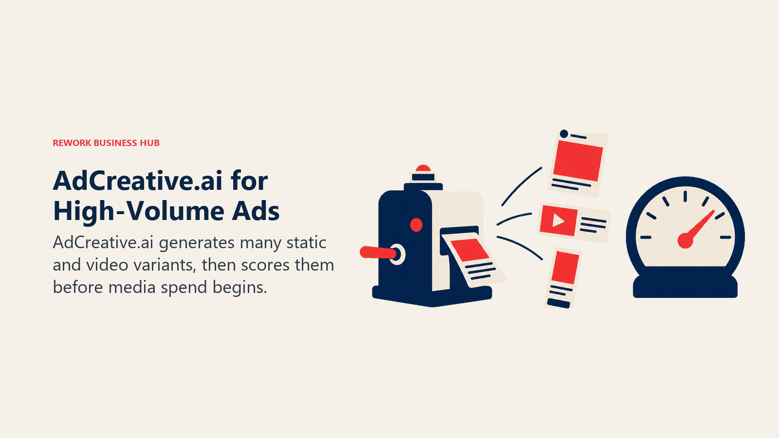 Creative variation press producing scored static and video ads