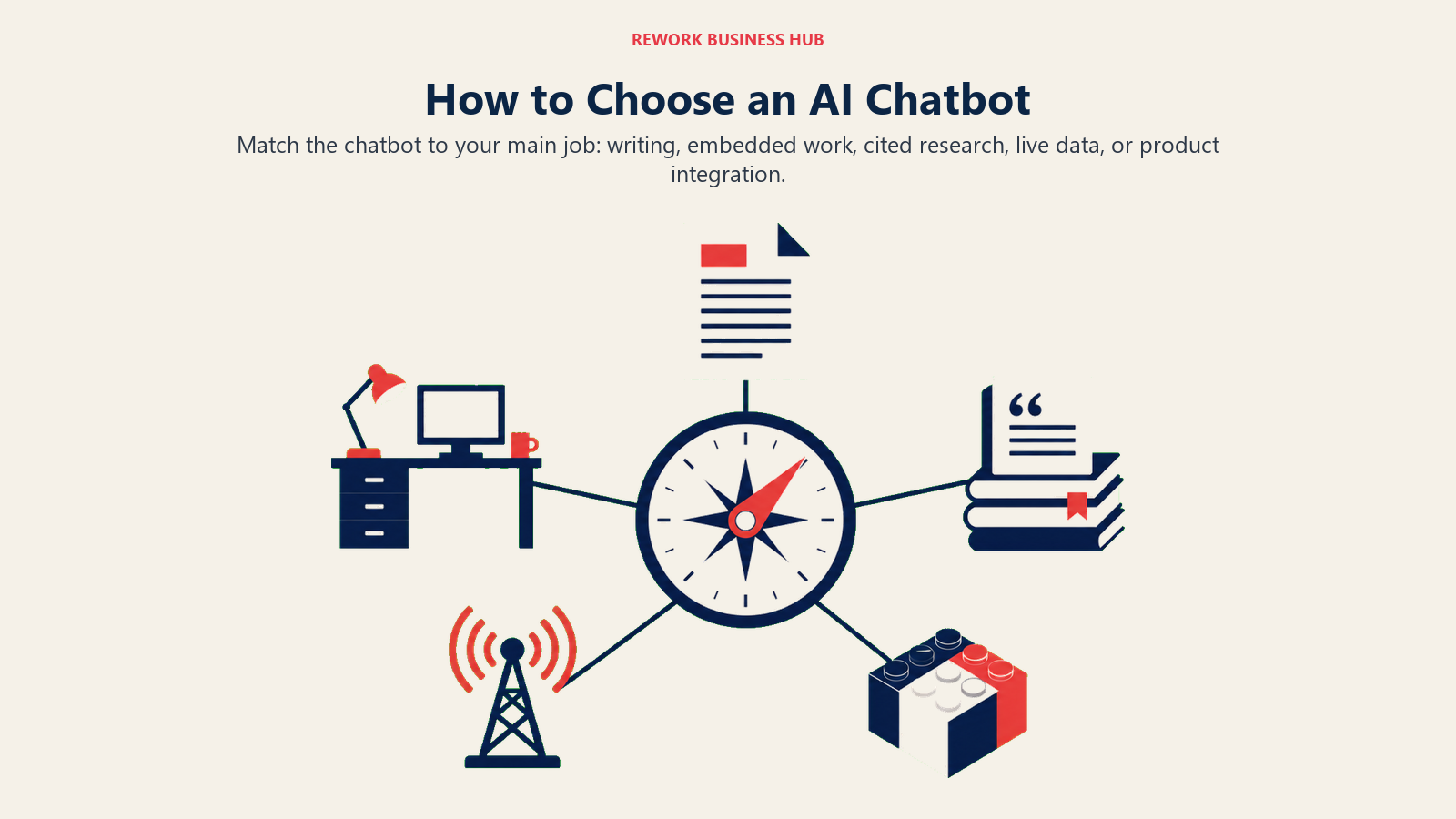 Decision compass matching AI chatbots to five workflow needs