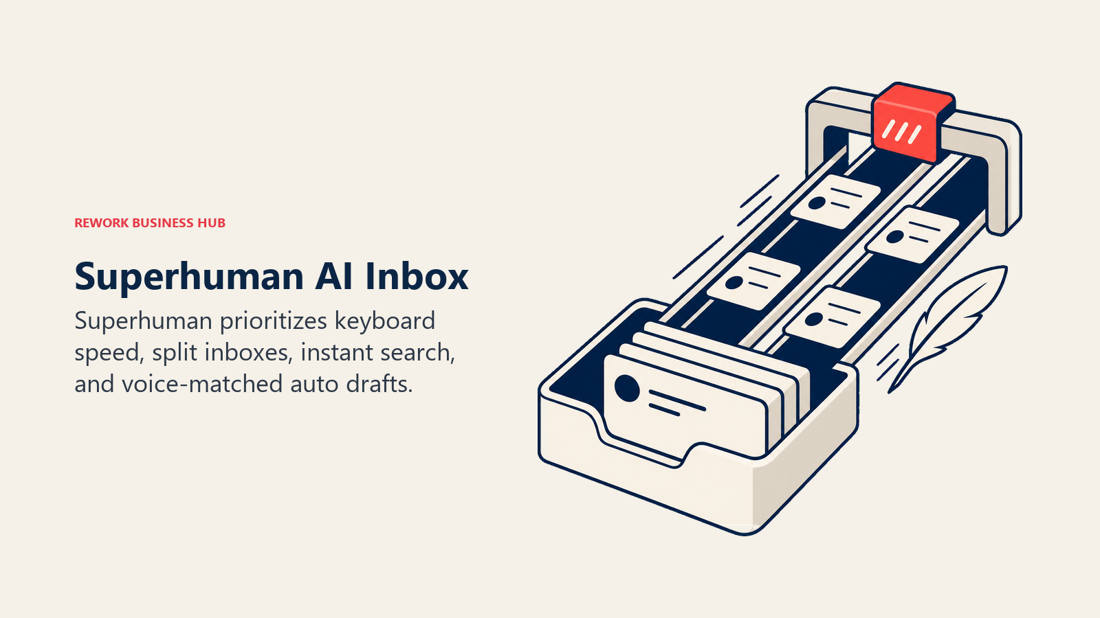 Superhuman AI Inbox illustrated with high-speed inbox tray