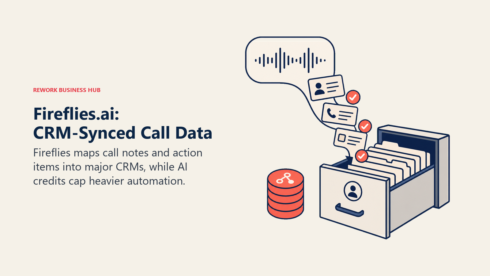 Fireflies.ai moving call notes and action items into a CRM record