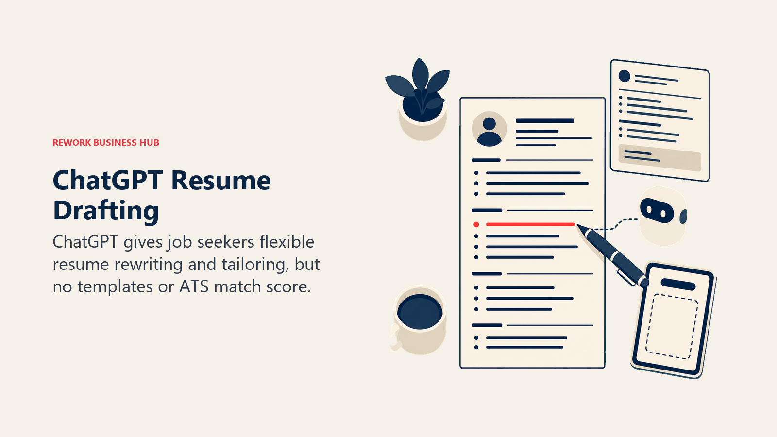 ChatGPT resume drafting shown as a resume rewritten against a target job description