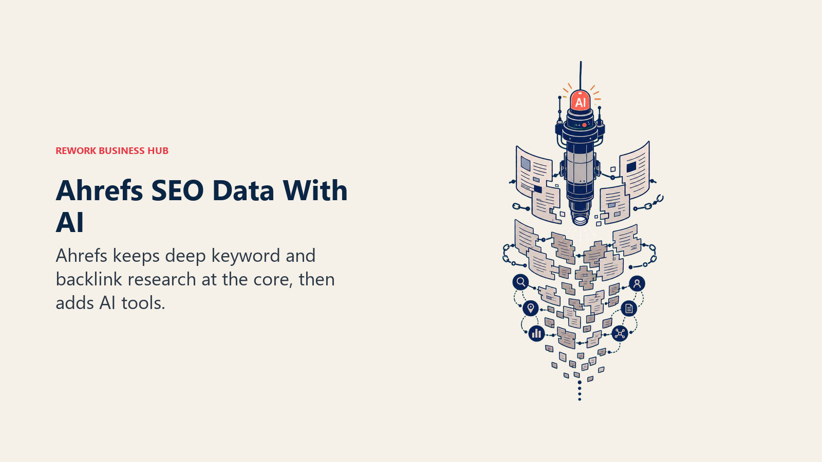 Ahrefs SEO Data With AI shown as deep-index sonar lens