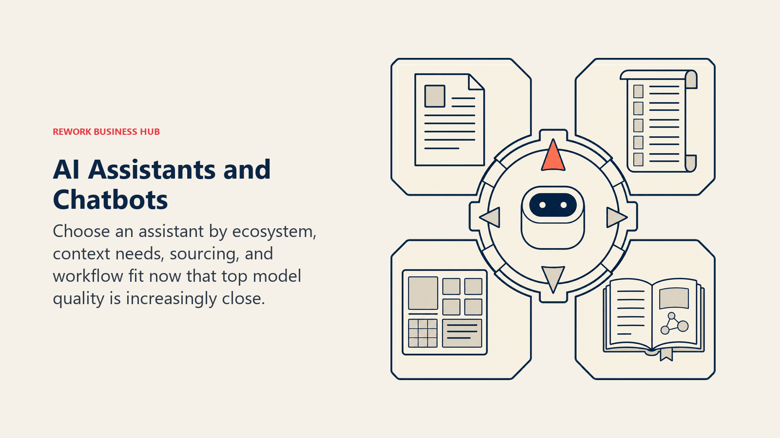 AI Assistants and Chatbots illustrated by assistant selector dock