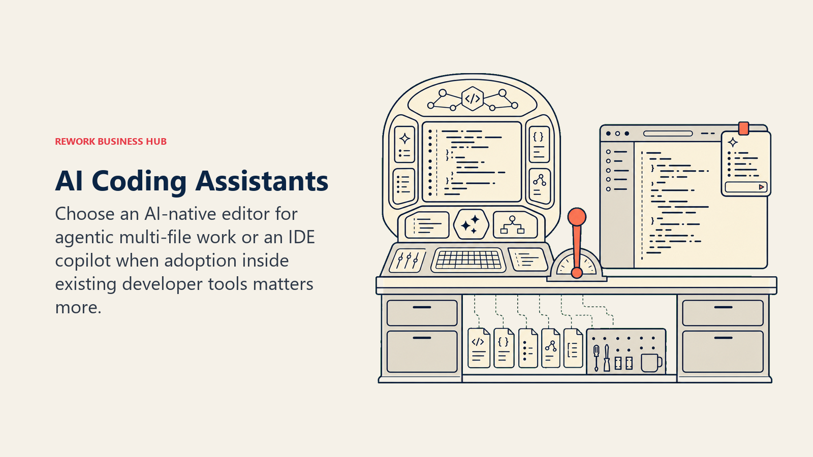 AI Coding Assistants illustrated by two-mode coding workbench