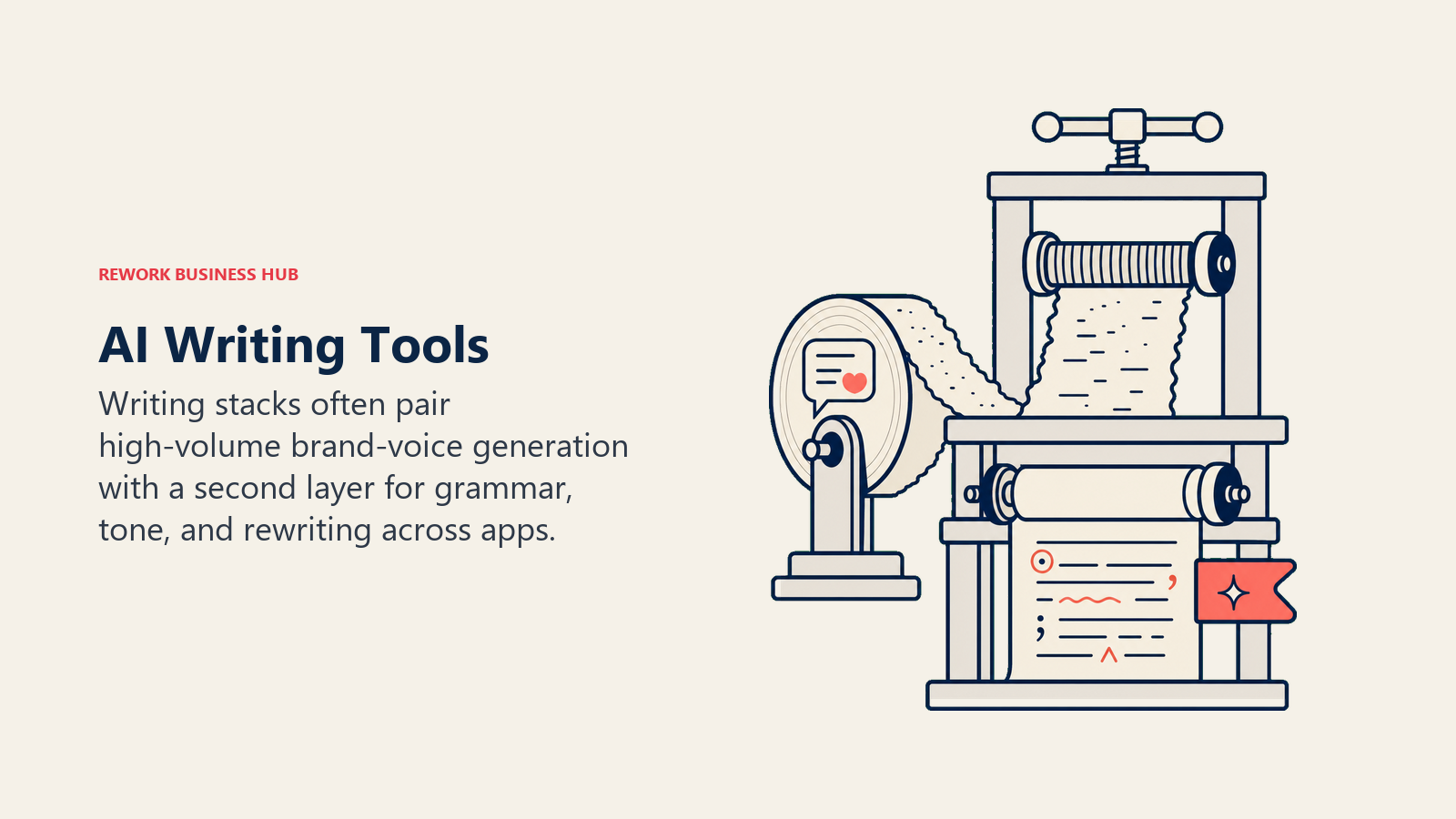 AI Writing Tools illustrated by draft-and-polish writing press