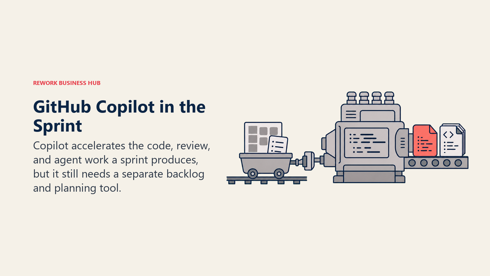 GitHub Copilot in the Sprint shown as engine powering a code artifact